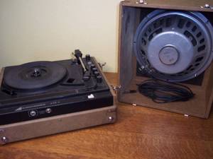 lot 365 image: Record player in case...