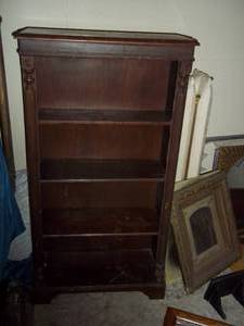 lot 376 image: Antique wood bookshelf...