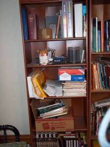 lot 379 image: Bookshelf with contents including o...