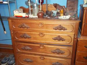 lot 391 image: Very ornate wood dresser with conte...
