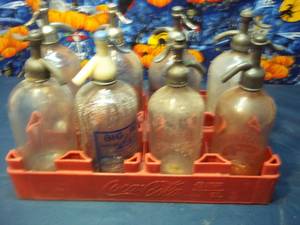 lot 234 image: Lot of (8) Clear Antique Glass Selt...