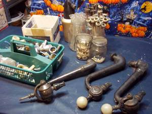 lot 241 image: Assortment of antique seltzer bottl...
