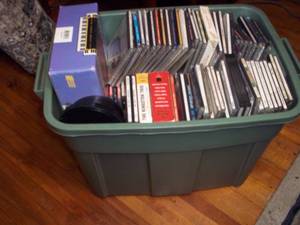 lot 304 image: Tote of CDs with CD holder...