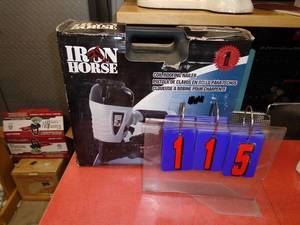 lot 115 image: Iron Horse coil roofing nailer. New in box. Was a trade show display. As shown.