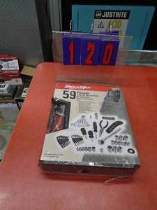 lot 120 image: Duramax 59 piece tool kit. New in box. As shown.