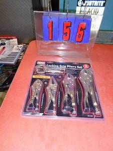 lot 156 image: 5 piece set of locking pliers. New in box. As shown.
