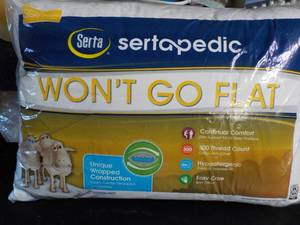 SQ Size Serta Wont Go Flat Pillow...