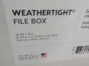 Weather Tight 32 qt Plastic File Bo...