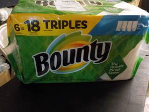 6 Triple Rolls Bounty Paper Towels...
