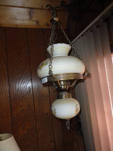Vintage Hanging Lamp Floral Design