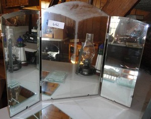 Wall Hung Tri Mirror, Hurricane Lamp, Night Light, 10 high light house, Desk Light, Mirrors,