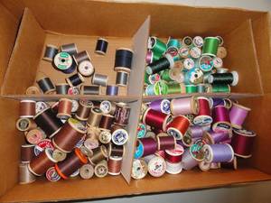 Lot of Thread Green, Brown, purple, mixed