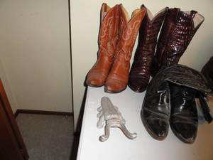 3 - Mens Cowboy Boots  8.5d,10.5d.10 Boot puller