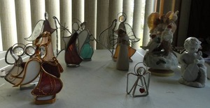 Angels, Stain glass & Porcelain