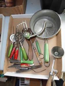Vintage Metal Utensils some with wooden Handle
