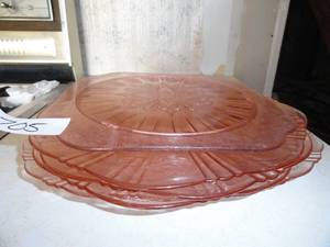 Vintage Pink Depression glass set 30 pieces