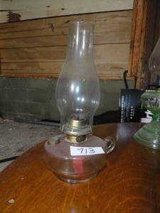 Antique Kerosene Lamp 13 with chimney & Antique Wrought Iron wall Mount