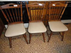 Wooden Chairs Leather Seat
