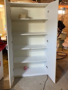 2- Door White Cabinet (4 shelves  Bottom)