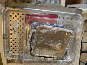 Cookie Sheet Disposable grill toppers, tin  Round pc of glass