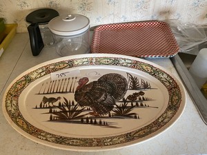 Turkey Platter 15 x 21 Retro Metal Trays 10 x 14