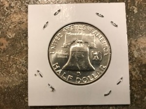 1963 Ben Franklin Silver Half Dollar 90% Silver AU