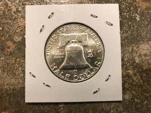 1963 Ben Franklin Silver Half Dollar 90% Silver AU