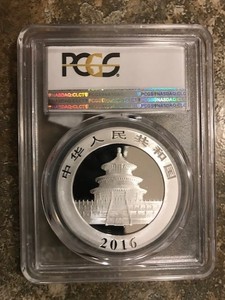 2016  China Silver Panda 30 g. Silver PCGS MS70