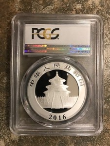2016  China Silver Panda 30 g. Silver PCGS MS70
