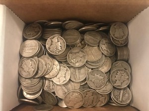 90% Silver Mercury Dimes  300 count