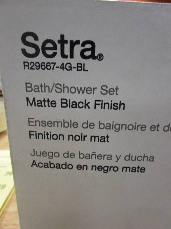 lot 51 image: KOHLER Setra Single-Handle 3-Spray Tub and Shower Faucet in Matte Black (Valve Included) (BRAND NEW)