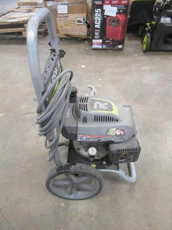 lot 813 image: RYOBI 2900 PSI 2.3 GPM Gas Pressure Washer, RY802900 - Missing Choke Lever, Gun and Spray Tips - Could Not Start, Has Compression, Needs Work.