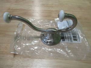 lot 225 image: (10 Pack) Liberty 6.69 Brushed Nickel Caot and Hat Hook With Porcelain Tips.