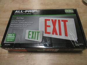 lot 231 image: All-Pro AP Series RedGreen LED EXIT Light,  APLX7RG.