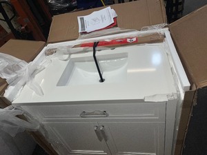 Mayfield 36 in. W x 22 in. D Vanity in White with Cultured Marble Vanity Top in White with White Basin