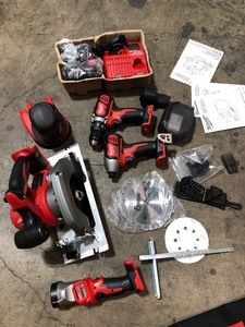 Milwaukee M18 18V Lithium-Ion Cordless Combo Kit (5-Tool) with 2-Batteries, Charger and Tool Bag