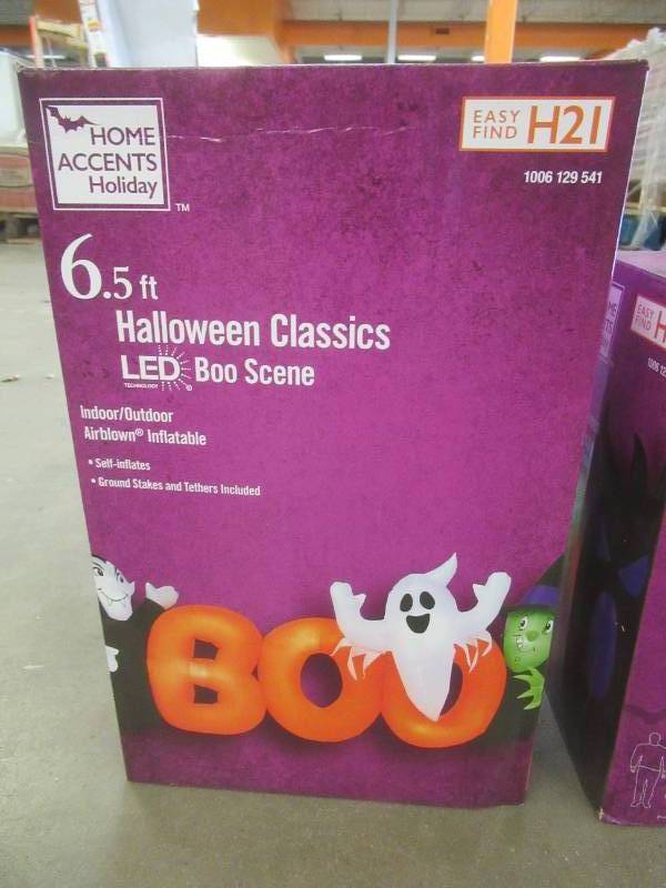 HOME ACCENTS HOLIDAY SET OF HALLOWEEN AIRBLOWNS - BOO WITH CHARACTERS & HALLOWEEN TREE (BRAND NEW)