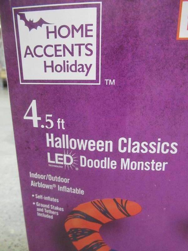 Halloween Classics LED Doodle Monster 4.5 ft Inflatable (BRAND NEW)