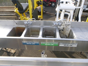 lot 21 image: Supremetal 4 Compartment Sink with Faucets