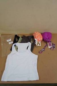 lot 12 image: Assorted Womens Small Clothing, 4 Crop Tops, Pants, and Long Sleeve Shirt
