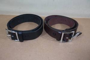 lot 19 image: 2 New Boston Size 30 Fine Leather Belts -Black and Brown