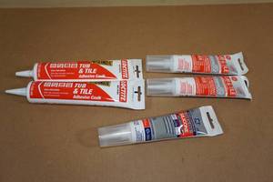 lot 25 image: 6 Tubes Tub and Tile Adhesive Caulk