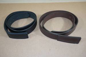 lot 76 image: 2 New Boston Medium Fine Leather Belts -BlackBrown