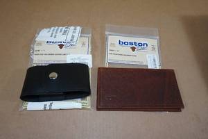 lot 77 image: Boston Leather Checkbook Cover and Pager Case