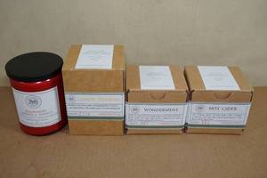 lot 95 image: Begonia and Bench Candles -Hot Cider, Wonderment, Lemon Verbena, Redberries