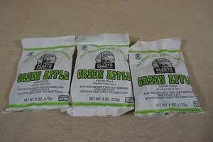 lot 100 image: 3 Packs Claeys Green Apple Old Fashion Hard Candies