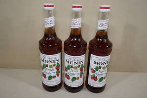 lot 103 image: 3 Monin French Raspberry Premium Gourmet Syrup -750 mL Each