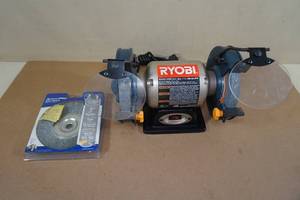 lot 133 image: Ryobi 6 Bench Grinder with Wire Wheel