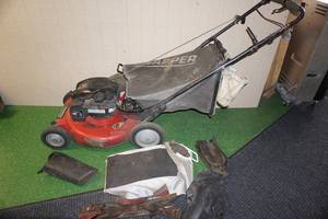 lot 137 image: Snapper Ninja Gas Lawn Mower with Bagger and Accessories