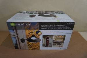lot 156 image: NEW Capstone LED Outdoor Gooseneck Lantern -Weathered Black